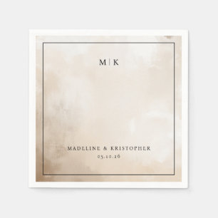 Serene Beige Watercolor Texture Napkin