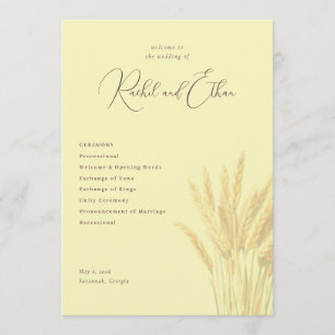 Serene Beige Wheat Wedding Invitations