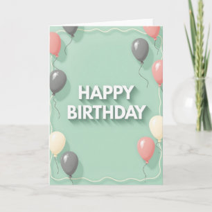 Serene Birthday Balloon Card