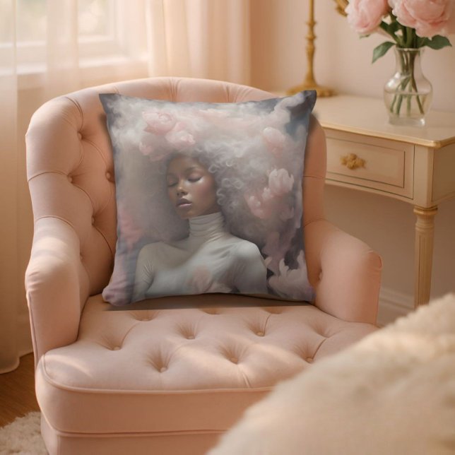 Serene Blossom Dreams - Elegant Floral  Throw Pillow (Creator Uploaded)