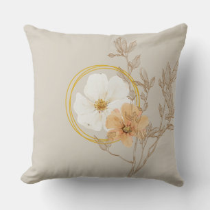 Serene Blossom Throw Pillow