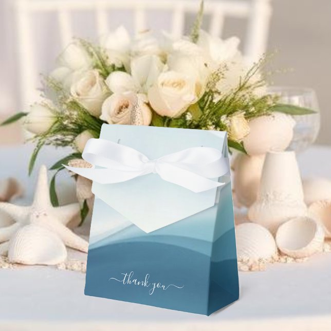 Serene Blue Abstract Wedding Favor Boxes (Serene Blue Abstract Wedding Favor Boxes )