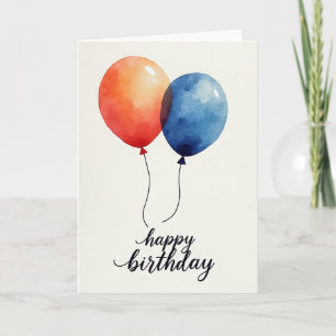 Serene Blue Birthday Card