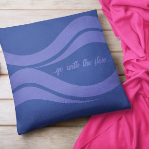 Serene Blue "Go with the Flow" Throw Pillow