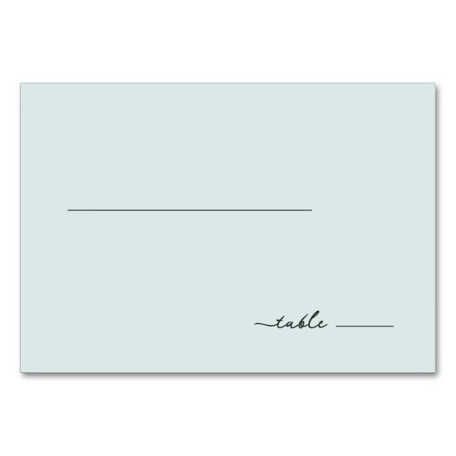 Serene Blue Minimalist Line Table Number (Front)