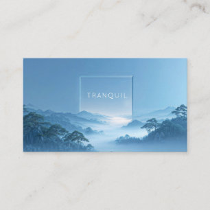 Serene Blue Mist Mountain Valley Clean Frame Business Card