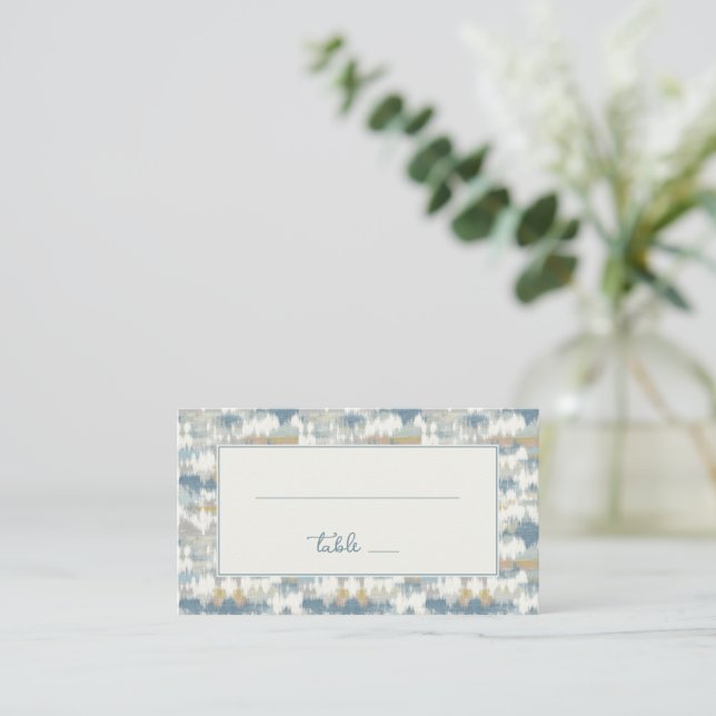 Serene Blue Mountain Waves Place Card (Standing Front)