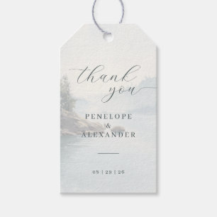 Serene Blue Nature Scene Gift Tags