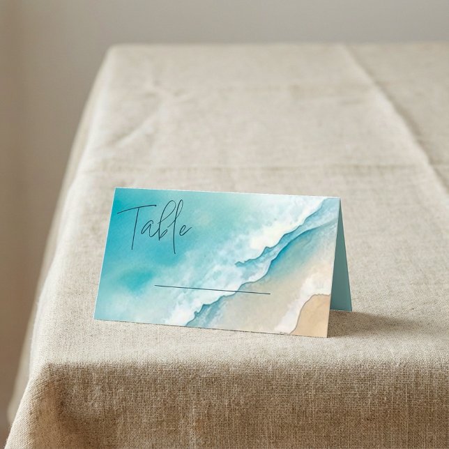 Serene Blue Ocean Beach Table Numéro Cartes (Serene Blue Ocean Beach Table Number Cards.)