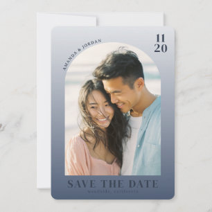 Serene Blue Romantic Photo Save The Date