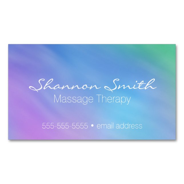 Serene Blue Sky Massage Therapist Magnetic Business Card (Front)