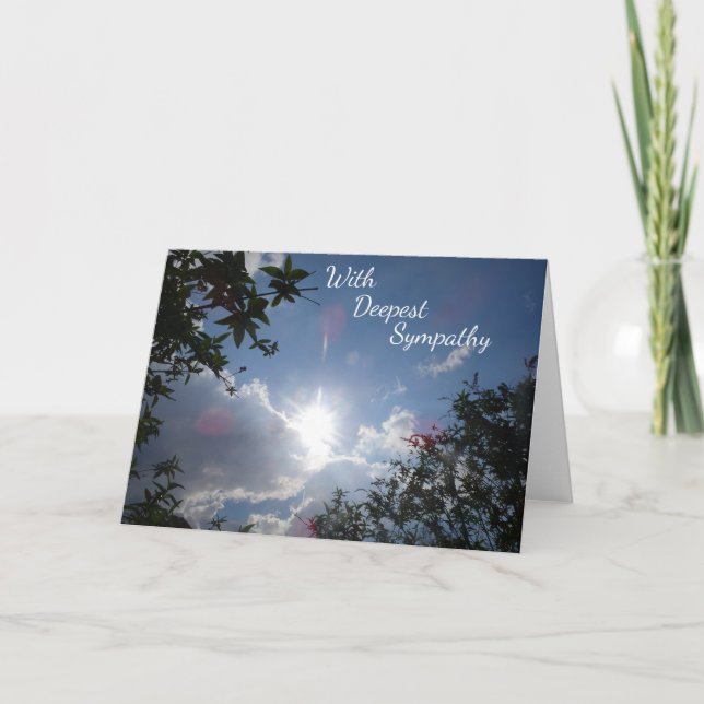 Serene Blue Sky with Sun Sympathy Greeting Card (Front)