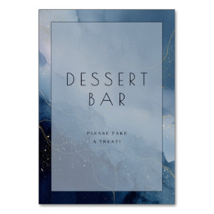 Serene Blue Watercolor Dessert Bar Sign Table Number