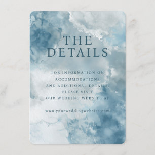 Serene Blue Watercolor Details Enclosure Card