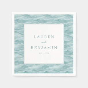 Serene Blue Wave Invitation Napkin