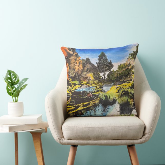 Serene Brook, by Gary Poling  Throw Pillow (Chair)
