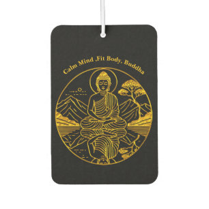 Serene Buddha Figure Reflecting on Tranquil Waters Air Freshener