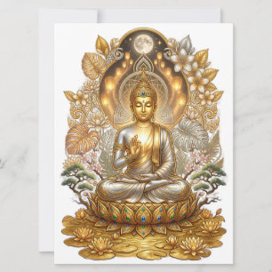 Serene Buddha Meditating Greeting Card Peaceful