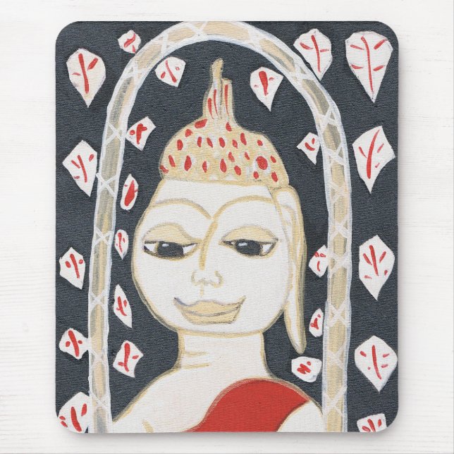 serene buddha Mouse Pad (Front)
