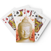 Serene Buddha playing cards