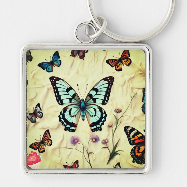 "Serene Butterfly Elegance" Keychain (Front)