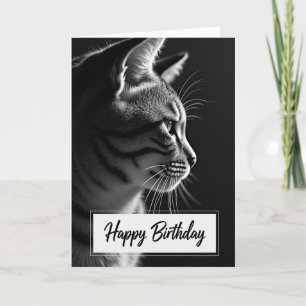 Serene Cat Profile Birthday Card
