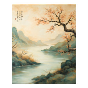 Serene Cherry Blossom Landscape Photo Print