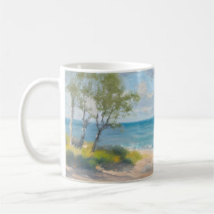 Serene Coastal Morning Impressionist Beach Art Coffee Mug
