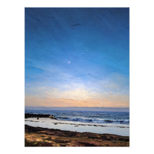 Serene Coastal Sunset Painting With Vibrant Sky Photo Print