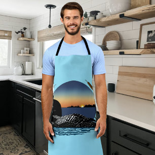 Serene Common Loon Sunset Blue Wildlife Lake Apron