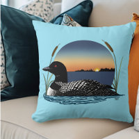 Serene Common Loon Sunset Blue Wildlife Lake