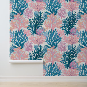 Serene coral reef pattern wall decor
