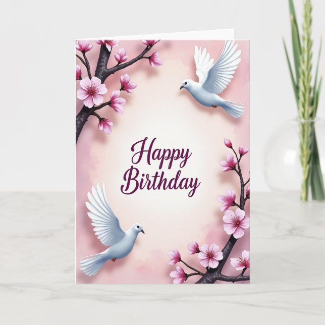 Serene Dove Birthday Card (Front)