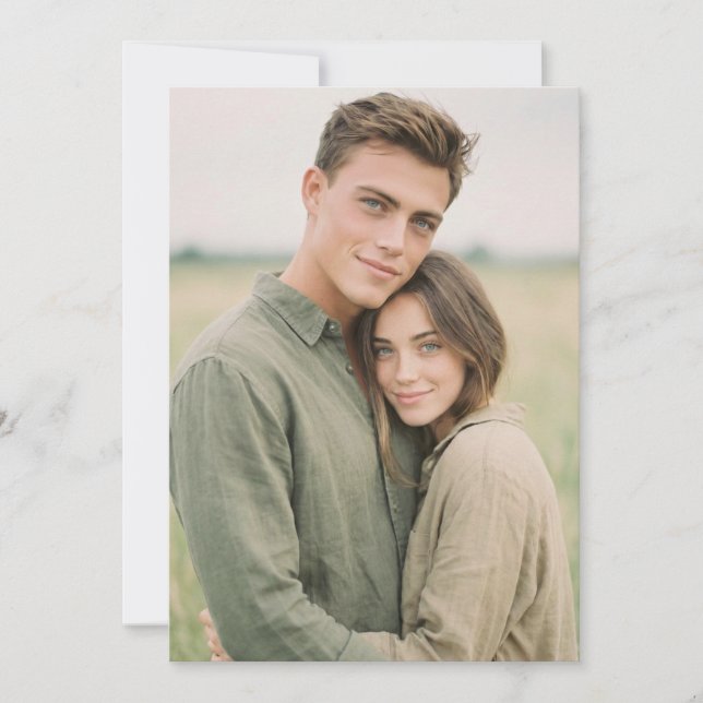 Serene Earthy Natural Photo Invitation (Front)