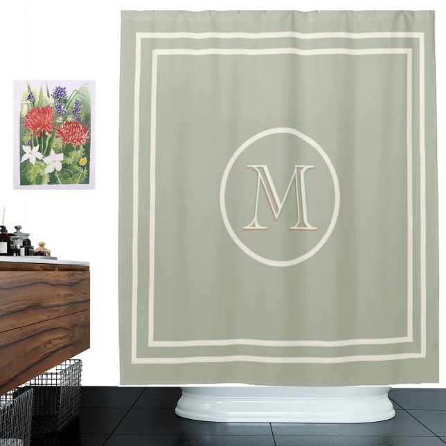 Serene Elegant Contemporary Green  Unique Monogram (Creator Uploaded)