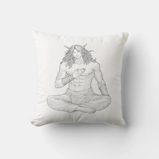 Serene Elf Warrior | Fantasy Anime Character Art Throw Pillow