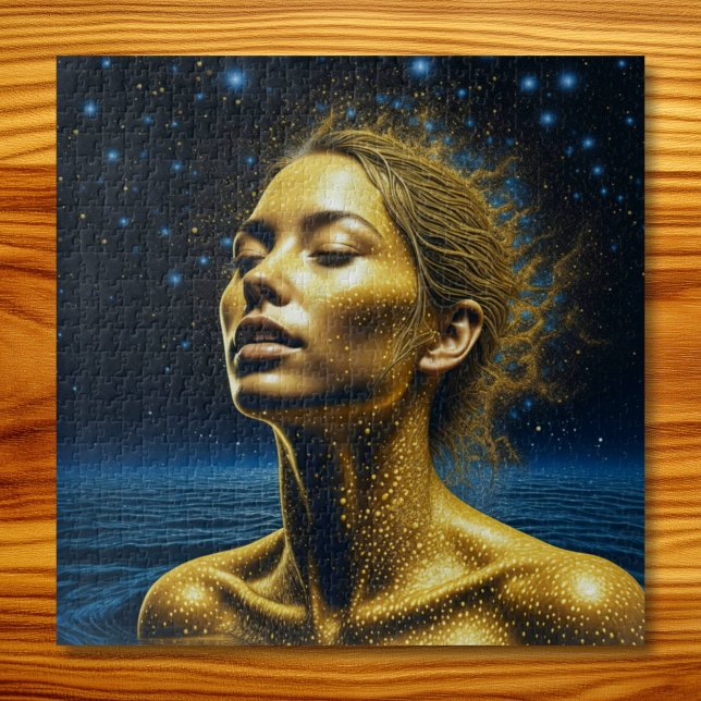 Serene Ethereal Woman under the Stars Jigsaw Puzzle (Creator Uploaded)