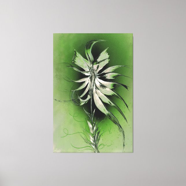 Serene Flower on Green Canvas Print (Front)