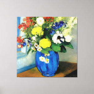 Serene Flower Vase Artwork Canvas Print