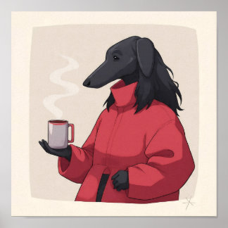 Serene Fluffy Pet Portrait - Modern Decor. Poster