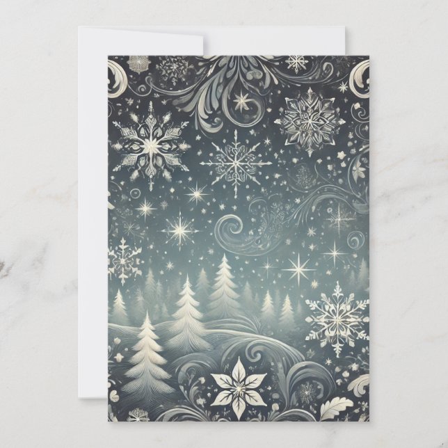 Serene Forest Christmas Holiday Card (Front)