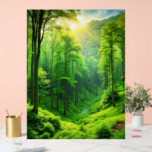 Serene Forest Glow" Mur Art.