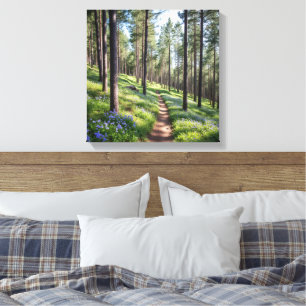 Serene Forest Path in Springtime Canvas Print