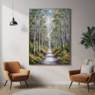 Serene Forest Path – Tranquil Nature Landscape Art Poster