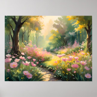 Serene Forest Path - Tranquil Nature Poster