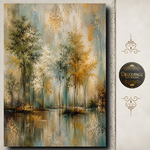 Serene Forest Reflection Decoupage Landscape Tissue Paper