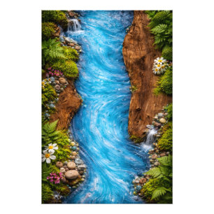 Serene Forest Stream Tranquil Nature Water Art Photo Print