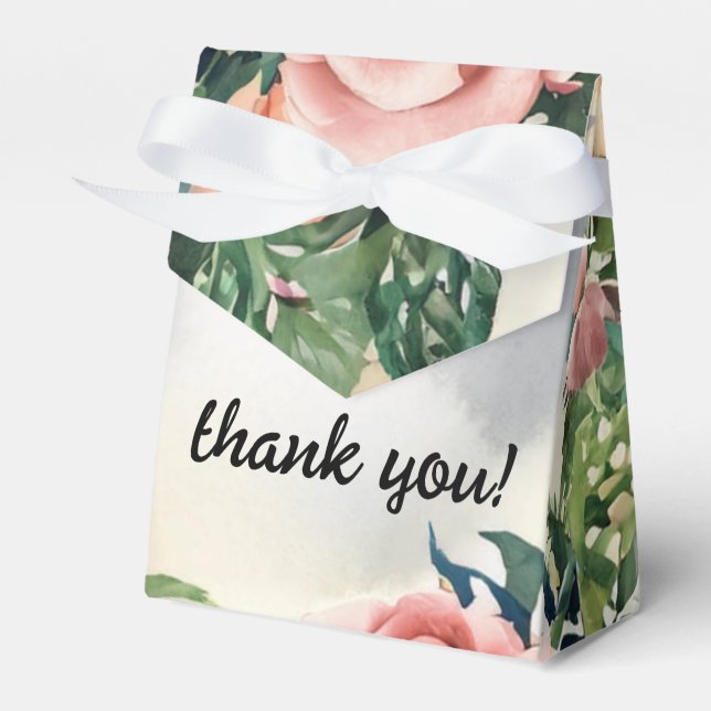 Serene Garden Wreath: Pastel Floral Elegance Favor Box (Front Side)