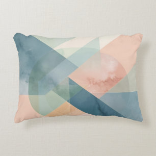 Serene Geometry – Modern Pastel Abstract Wall Art Accent Pillow