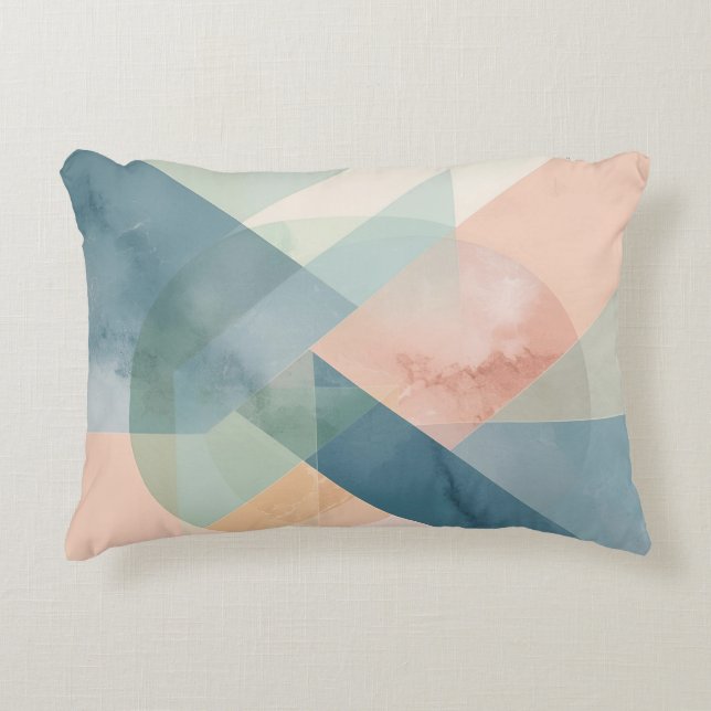 Serene Geometry – Modern Pastel Abstract Wall Art Accent Pillow (Front)
